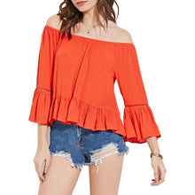 Off The Shoulder Tops For Ruffle Top Long Sleeve t Shirt Slash Neck Cold Shoulder Tops SM6