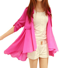 Casual Cardigan Women Chiffon Coat Long Sleeve Turn-down Collar Thin Outerwear Trench Coat with Belt SM6