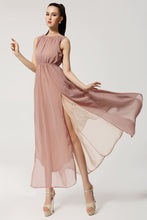 Bohemian Dress Women's Beach Dress Chiffon Split Halter Neck Backless Long Maxi Dress Black Vestidos De Festa SM6