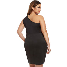 Cascading Ruffle One Shoulder Short Party Plus Size Dress Clothing  Dresses Big Size XL XXL XXXL 61108 SM6