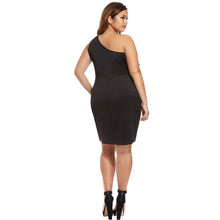 Cascading Ruffle One Shoulder Short Party Plus Size Dress Clothing  Dresses Big Size XL XXL XXXL 61108 SM6