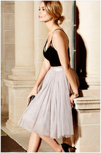 High Waist Tulle Party Skirt Sliver Princess Ball Gown Skirt Knee Length Tulle Party Voile Midi Ball Skirt SM6