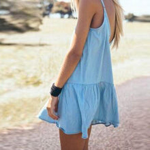 2016 Summer New Sexy Backless Deep V Halter Women Homewear Loose Casual Fashion Dress #3546 SM6