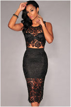 Style 2 Piece Bandage Dress Outfits Sexy White Lace Dress Knee Length Bodybon Party Night Club Dress SM6
