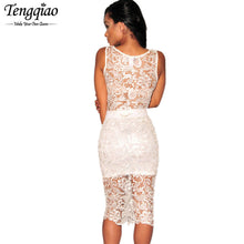 Style 2 Piece Bandage Dress Outfits Sexy White Lace Dress Knee Length Bodybon Party Night Club Dress SM6