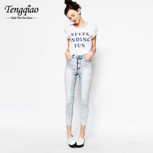 Pencil Pants Jeans High Waist Silver Skinny Jeans Denim Boyfriend High-Waisted Jeans Denim Pant Trousers SM6