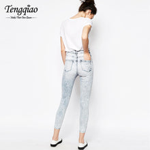 Pencil Pants Jeans High Waist Silver Skinny Jeans Denim Boyfriend High-Waisted Jeans Denim Pant Trousers SM6