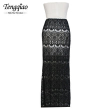 Strapless Two Piece Dress Set Outfits A Line Maxi Long Dress Off The Shoulder Patchwork Two Piece Lace Dress SM6