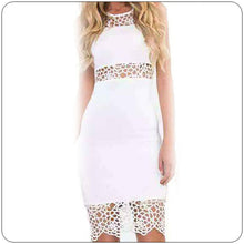 Style High Elasticity Pencil White Lace Dress Sleeveless Mini Dress Sexy Club Wear Hot White Short Dress Back Zipper SM6