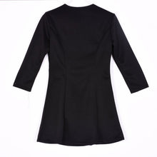 Style Sexy Mini Dresses Women Beach 3/4 Sleeve Black DressCasual Chiffon Zipper Dress Plus Size Y4 SM6