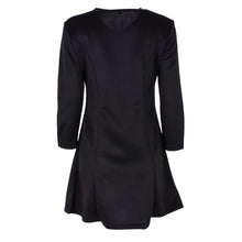 Style Sexy Mini Dresses Women Beach 3/4 Sleeve Black DressCasual Chiffon Zipper Dress Plus Size Y4 SM6