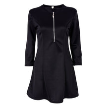 Style Sexy Mini Dresses Women Beach 3/4 Sleeve Black DressCasual Chiffon Zipper Dress Plus Size Y4 SM6
