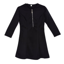 Style Sexy Mini Dresses Women Beach 3/4 Sleeve Black DressCasual Chiffon Zipper Dress Plus Size Y4 SM6