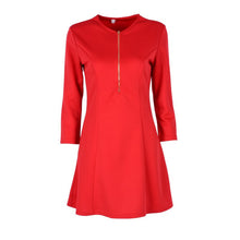 Style Sexy Mini Dresses Women Beach 3/4 Sleeve Black DressCasual Chiffon Zipper Dress Plus Size Y4 SM6