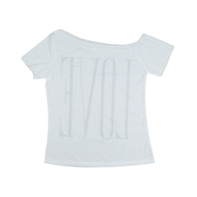 T shirt Women T-shirt Letter Print Off Shoulder Plus Size Casual Tee Shirt Women Tops Blusas Camisetas Mujer SM6