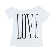 T shirt Women T-shirt Letter Print Off Shoulder Plus Size Casual Tee Shirt Women Tops Blusas Camisetas Mujer SM6