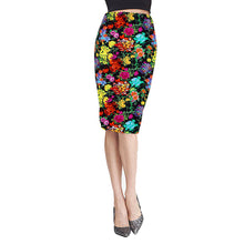 2016 Summer Vintage Fashion Printed Pencil Skirt Midi Women Knee-Length Elastic High Waist Ladies Pattern Skirts #3546 SM6
