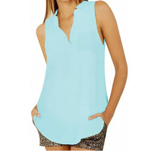 Casual Sleeveless Chiffon Blouse Shirts Loose Tops Solid Elegant Ladies Blouses And White Long Shirt Wo SM6