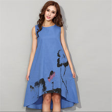 women novelty asymmetrical chiffon dressessleeveless irregular casual dress girl flower print dress vestidos Y4 SM6