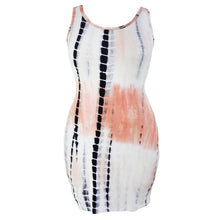 Tie Dye Print Plus Size Dress XXL XXXL Clothing Sleeveless White Casual Midi Large  Big Size Dress SM6