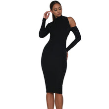 Top Turtleneck Backless Short Party Dress Sexy Hollow Out Black Long Sleeve Bodycon Dress SM6