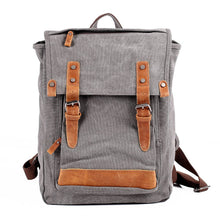 Vintage Women Men Canvas Backpack Crazy Horse Leather Mochila Hombre Large Capacity Retro Satchel School Bag Boys Rucksack SM6