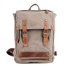 Vintage Women Men Canvas Backpack Crazy Horse Leather Mochila Hombre Large Capacity Retro Satchel School Bag Boys Rucksack SM6