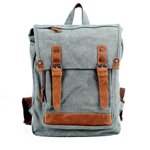 Vintage Women Men Canvas Backpack Crazy Horse Leather Mochila Hombre Large Capacity Retro Satchel School Bag Boys Rucksack SM6