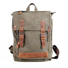 Vintage Women Men Canvas Backpack Crazy Horse Leather Mochila Hombre Large Capacity Retro Satchel School Bag Boys Rucksack SM6