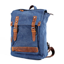 Vintage Women Men Canvas Backpack Crazy Horse Leather Mochila Hombre Large Capacity Retro Satchel School Bag Boys Rucksack SM6