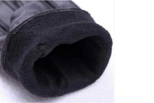 2016 Winter Women Girl Luxurious PU Leather Winter Super Warm Gloves Cashmere Bow Women Warm Out Work Gloves Gants Homme#697 SM6