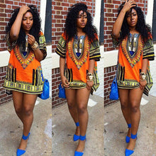 Women African Festival Dashiki Shirt Kaftan Boho Hippe Gypsy Festival Tops Party Dress LY3 SM6