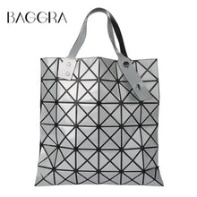 Women Shoulder Bag Geometric Plaid Foldable Bag Adjustable Handle Casual Tote Bag GreyWhiteBlack Folding Bags SM6