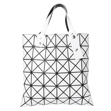 Women Shoulder Bag Geometric Plaid Foldable Bag Adjustable Handle Casual Tote Bag GreyWhiteBlack Folding Bags SM6