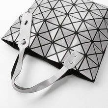 Women Shoulder Bag Geometric Plaid Foldable Bag Adjustable Handle Casual Tote Bag GreyWhiteBlack Folding Bags SM6