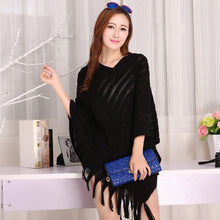 Women Ladies Cape Coat Poncho Knit Oblique Tassels Echarpe Women Warm Pashmina Spain Design Pullover Scarves Wraps SM6