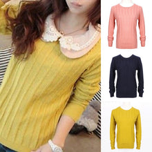 Women Lady Long Sleeve Round Neck Twisted Knit Sweater Pullover Jumper Tops SM6