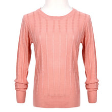 Women Lady Long Sleeve Round Neck Twisted Knit Sweater Pullover Jumper Tops SM6