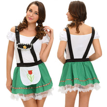 Women Sexy Oktoberfest Costume Beer Maid Cosplay Halloween Party Wench Bar Costume Fancy Dress Green Bar Girl Clothes SM6