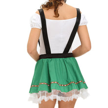 Women Sexy Oktoberfest Costume Beer Maid Cosplay Halloween Party Wench Bar Costume Fancy Dress Green Bar Girl Clothes SM6
