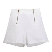 2016 Women Short Pants Elasticity Solid High Waist Double zip Casual Hot Pants Pantaloncini#B630 SM6