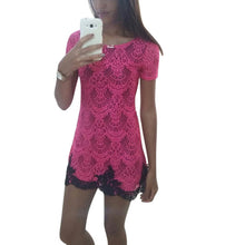 Women Bodycon Slim Lace Floral Crochet Evening Party Mini Dress SM6
