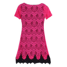 Women Bodycon Slim Lace Floral Crochet Evening Party Mini Dress SM6