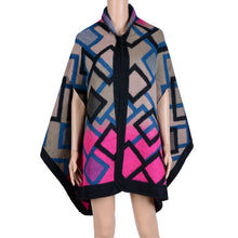 Women Polyester Square Scarf Pashminas Bordadas Long Scarf Poncho Square Print Armhole Cape Shawl Scarves Pashmina SM6