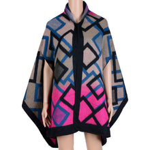 Women Polyester Square Scarf Pashminas Bordadas Long Scarf Poncho Square Print Armhole Cape Shawl Scarves Pashmina SM6