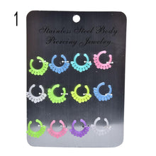 charm circular barbell mixed glow in the dark with multi patterns nose ring SM6