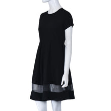 2016 new arrival fashion women knee-length Dress casual wild short sleeve chiffon dress comfortable black o-neck a-line dresses SM6