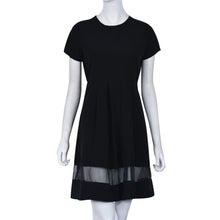 2016 new arrival fashion women knee-length Dress casual wild short sleeve chiffon dress comfortable black o-neck a-line dresses SM6