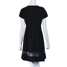 2016 new arrival fashion women knee-length Dress casual wild short sleeve chiffon dress comfortable black o-neck a-line dresses SM6