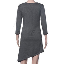 2016 new style cotton dress women spring gray causal with chains dress long sleeve dress vestidos mujere vestidos sexy #546 SM6